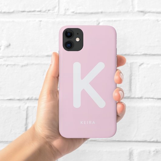 Baby Roze Monogram Mobiele Hoes