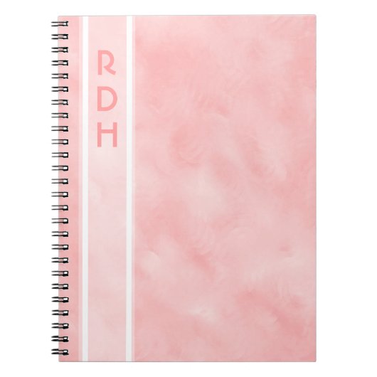 Baby roze monogram notebook notitieboek (Voorkant)
