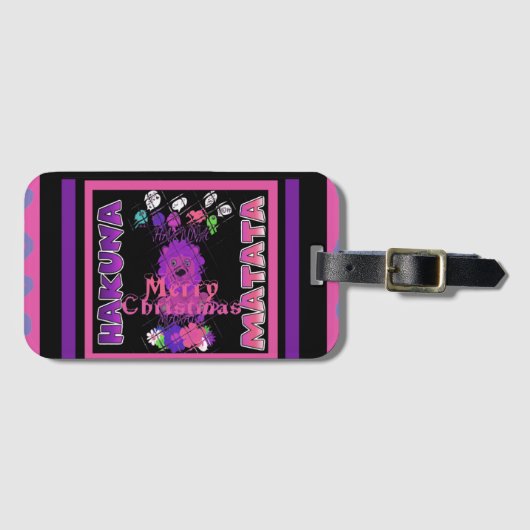 Baby roze mooie kerst met kerst in Hakuna Matata Bagagelabel (Voorkant (horizontaal))