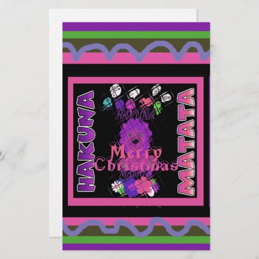 Baby roze mooie kerst met kerst in Hakuna Matata Briefpapier (Voorkant / Achterkant)