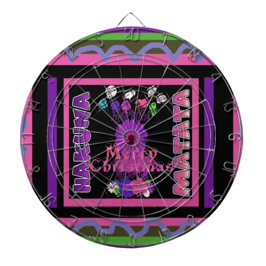Baby roze mooie kerst met kerst in Hakuna Matata Dartbord (Voorkant)