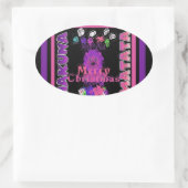 Baby roze mooie kerst met kerst in Hakuna Matata Ovale Sticker (Tas)