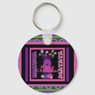 Baby roze mooie kerst met kerst in Hakuna Matata Sleutelhanger