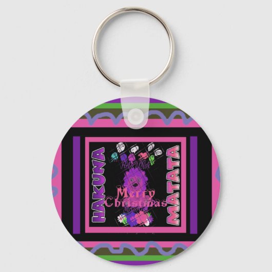 Baby roze mooie kerst met kerst in Hakuna Matata Sleutelhanger (Voorkant)