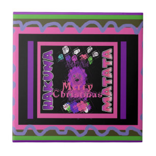 Baby roze mooie kerst met kerst in Hakuna Matata Tegeltje