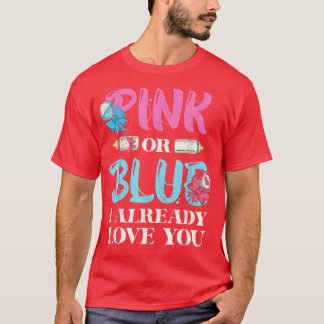 Baby roze of blauw ik hou al van je geslacht t-shirt