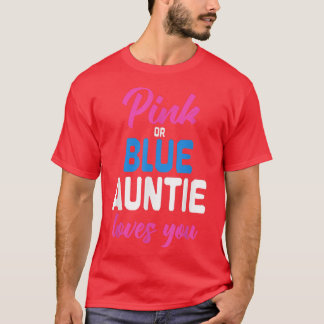 Baby roze of blauwe tante houdt van je geslacht t-shirt