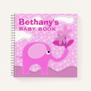 Baby Roze Olifant Gepersonaliseerde Baby Boek
