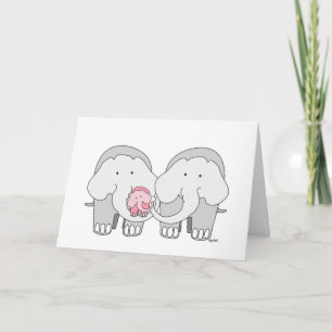 Baby Roze Olifant Kaart