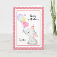 Baby Roze Olifant Leuke Verjaardag Meisje Custom