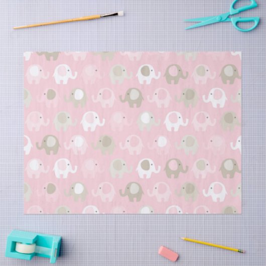 Baby Roze olifant Tissuepapier (Craft)
