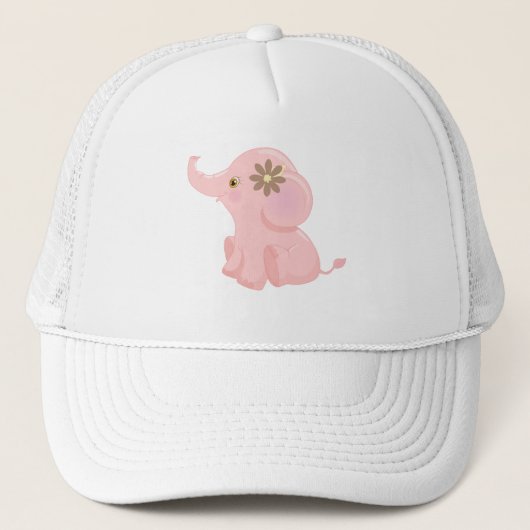 Baby Roze olifant Trucker Pet (Voorkant)