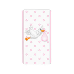 Baby Roze Ooievaar Hersheys Miniatuur Snoep bar wr Etiket