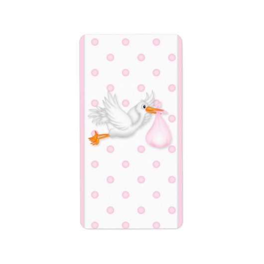 Baby Roze Ooievaar Hersheys Miniatuur Snoep bar wr Etiket (Voorkant)