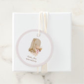 Baby Roze Pampas Grass Giraffe Baby shower Bedankjes Labels (In situ)