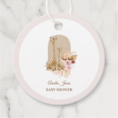 Baby Roze Pampas Grass Giraffe Baby shower Bedankjes Labels (Voorkant)