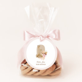Baby Roze Pampas Grass Giraffe Baby shower Bedankjes Labels