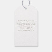 Baby Roze Pampas Grass Giraffe Baby shower Cadeaulabel (Achterkant)