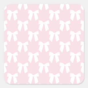 Baby roze pasta met witte poten vierkante sticker