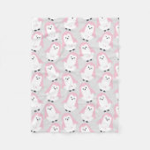 Baby Roze Penguin Pattern Fleece Deken (Voorkant)