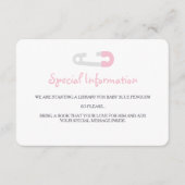 Baby roze pinguïn-informatie invoegen informatiekaartje (Voorkant)