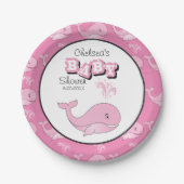 Baby Roze Polka-onderzeese walvis | Personaliseren Papieren Bordje (Voorkant)