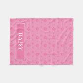 Baby roze pols Monogram Pet Fleece Blanket Deken (Voorkant (Horizontaal))