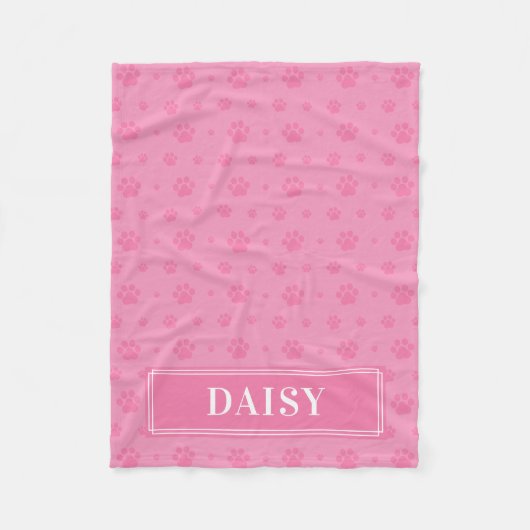 Baby roze pols Monogram Pet Fleece Blanket Deken (Voorkant)