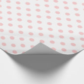 Baby roze pooldots op wit cadeaupapier (Hoek)