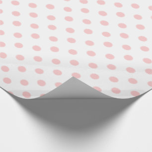 Baby roze pooldots op wit cadeaupapier