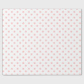Baby roze pooldots op wit cadeaupapier (Vlak)