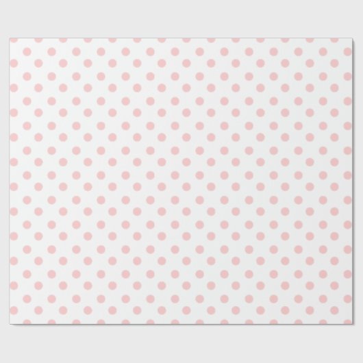 Baby roze pooldots op wit cadeaupapier (Vlak)