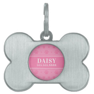 Baby roze poten monogram omhulde plaatje huisdieren naamplaatje