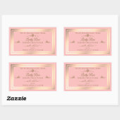 Baby Roze Product Label Goud Lijst  Roos (Vel)