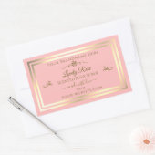 Baby Roze Product Label Goud Lijst  Roos (Envelop)