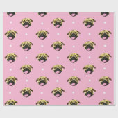 Baby Roze Pug Cadeaupapier (Vlak)