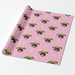 Baby Roze Pug Cadeaupapier