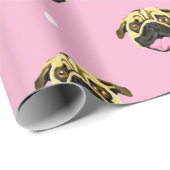 Baby Roze Pug Cadeaupapier (Rol Hoek)