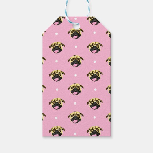 Baby Roze Pug Gezicht Cadeautags Cadeaulabel (Voorkant)