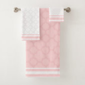 Baby Roze Quatrefoil keukenset Bad Handdoek (Insitu)