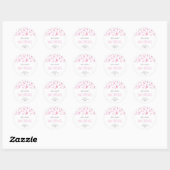 Baby roze regendruppels baby strooigoed ronde sticker (Vel)