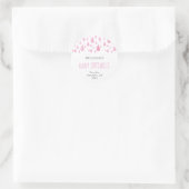 Baby roze regendruppels baby strooigoed ronde sticker (Tas)