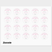 Baby roze regendruppels klaar om te knallen ronde sticker (Vel)