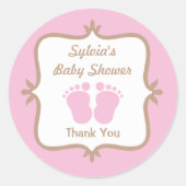 Baby roze ronde sticker (Voorkant)