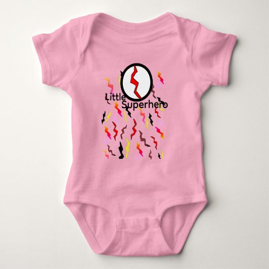 Baby Roze Rood Geel Bliksemschichten Romper (Voorkant)