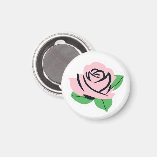 Baby Roze Roos Magneet (Voorkant / Achterkant)