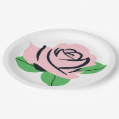 Baby Roze Roos Papieren Bordje (Gekanteld)