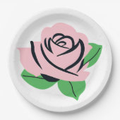 Baby Roze Roos Papieren Bordje (Voorkant)
