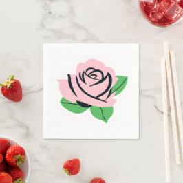Baby Roze Roos Servet