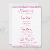  Baby Roze Rosebuds Baby shower Invitation Kaart (Achterkant)